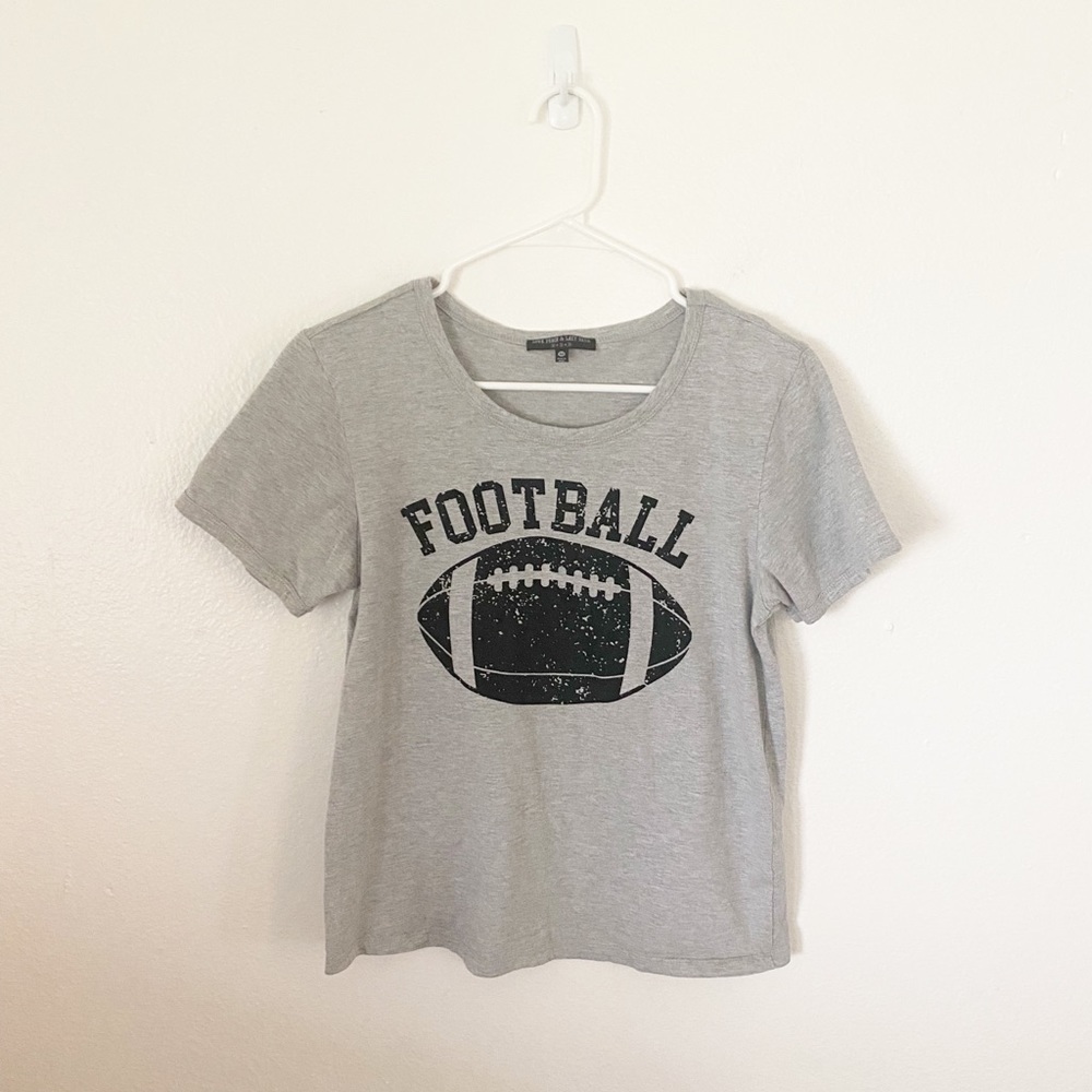 🚫 SOLD 🚫Love Peace and Lazy Days Football Crop Tee